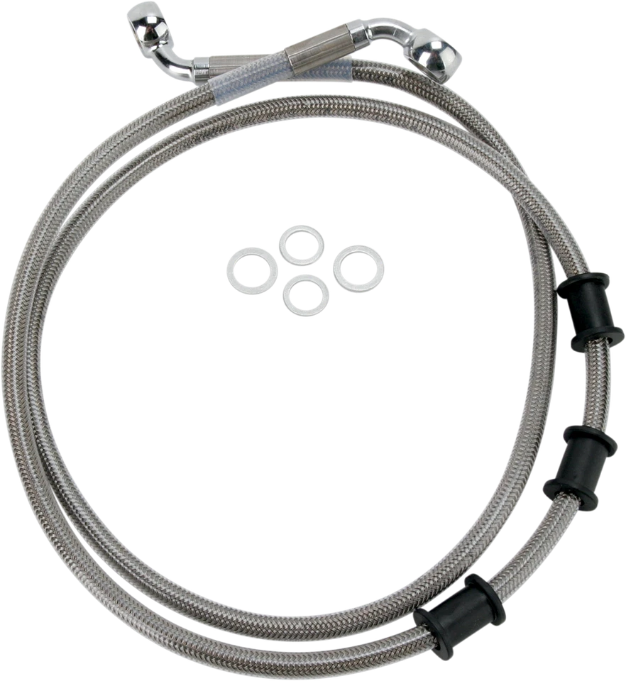 Drag Specialties Extended Stainless Steel Front Brake Line Kit 49 3/4in. Clea... Foto 1 de 1