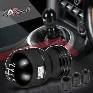 J2 Aluminum Teardrop Shape 6-Speed MT Shift Knob 40mm x 70mm w/Adapters Black - Picture 1 of 5