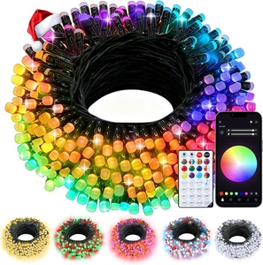 Christmas Lights 33Ft RGB Color Changing IC, 100 LED Smart String Light with App - Picture 1 of 12