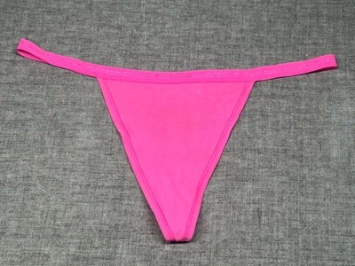 VICTORIA'S SECRET COTTON VS HEART VINTAGE RARE V STRING PANTIES HOT PINK S NEW - Image 1 of 4