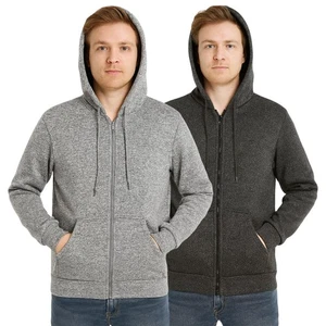 Herren Uni Hoodie Sweatshirt Fleece Reißverschluss Jacke Zip Pullover Kapuze Freizeit Top - Bild 1 von 12