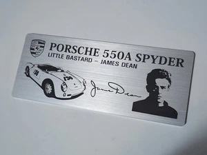 Porsche 550A Spyder James Dean Little Bastard Metal Name Plate Plaque for 1/12 - Picture 1 of 3