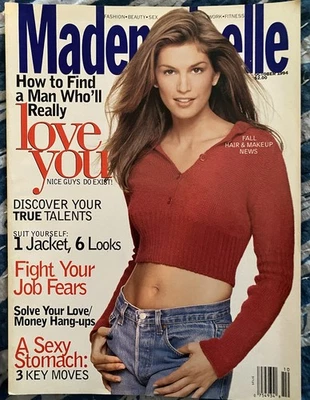 Vintage Mademoiselle Magazine, October 1994, 90s Style, Cindy Crawford Cover  Foto 1 de 4