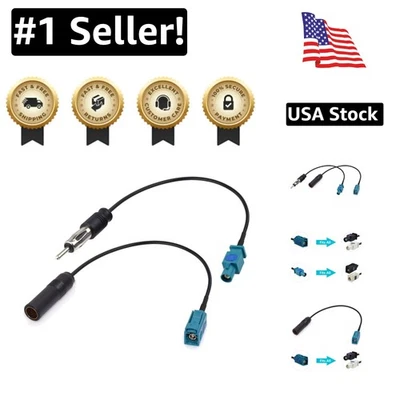 Versatile 2-Pack Fakra Z to DIN Adapter Cables for Vehicle Audio Systems - Image 1 of 4