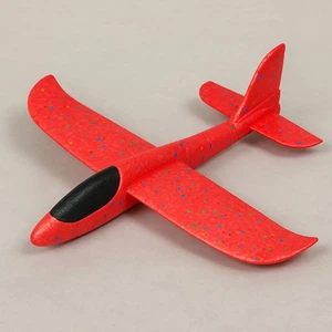 "Lote de 2 aviones planeadores de espuma de 15"" - juguetes de avión lanzador moteado rojo y naranja"  - Imagen 1 de 6
