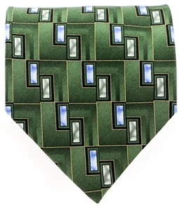 Stafford Men's Necktie 100% Silk Satin Geometric Rectangles 61 x 4 - Picture 1 of 3