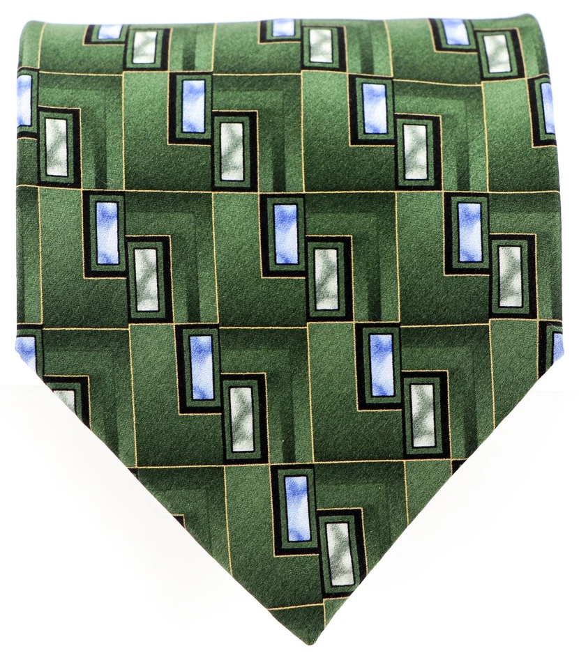 Stafford Men's Necktie 100% Silk Satin Geometric Rectangles 61 x 4 - Image 1 of 3