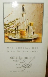 Home Essentials & Beyond 8-teiliges Cordial Set mit Silbertablett - Bild 1 von 15