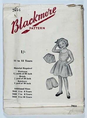 Vintage 1950's Sewing Pattern Blackmore 7654 Petticoat and Knickers age 11-12 - Image 1 of 4