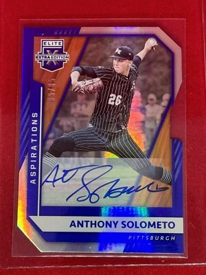 2021 Panini Elite Extra Edition Auto/65 Anthony Solometo!🔥 HOT! SP Pirates Die - Image 1 of 4