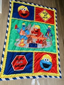 Sesame Street quilted blanket, Elmo, Cookie Monster Kids At Play Blanket 58 x43 - Picture 1 of 3