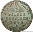 D1666 German States Prussia 1/2 Neu Groschen Wilhelm I 1868 A Silver Unc ->Offer