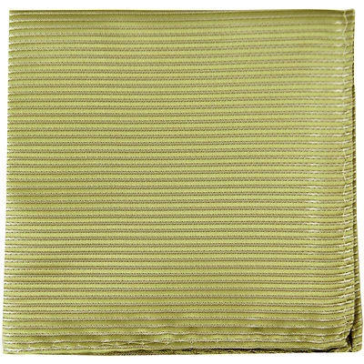 New men's polyester woven striped sage green hankie pocket square formal wedding - Image 1 of 2