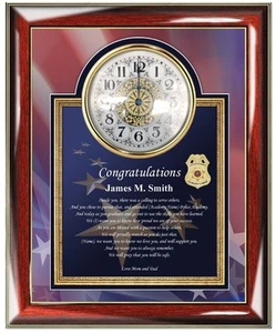 Law Enforcement Police Academy Gift Sheriff Graduation School Clock Graduate - Picture 1 of 3