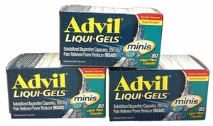 3pk Advil Liqui-Gels Minis Pain Reliever & Fever Reducer Capsules 200mg 80ct(2C) - Picture 1 of 1