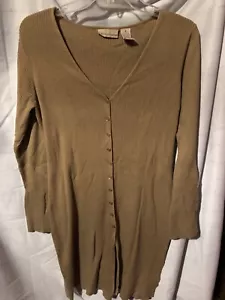 apostrophe Womens Beige Long Button Up Cardigan Size Small - Picture 1 of 3