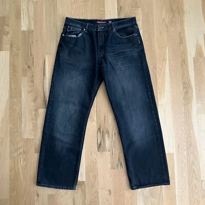 Chams Premium Jeans Men's 38X32 Black Denim Skinny Slim Baggy Hip Hop Streetwear - Image 1 of 4