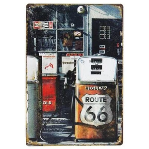 Route 66 - Letrero de hojalata retro estilo vintage - Imagen 1 de 1