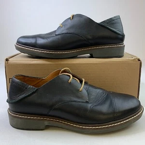 Olu Kai Mens Walino Oxfords Black Leather Lace-Up Dress Shoes Sz US9/EU 42 - Picture 1 of 10