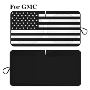 Fits GMC Accessories US Flag Car SUV Windshield Sun Shade Front UV Block Shield - Picture 1 of 12