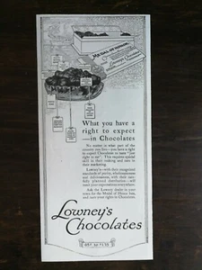 Anuncio original de chocolate Lowney's 1917 vintage 222 - Imagen 1 de 1