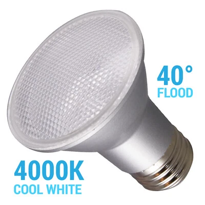 Satco S29408 LED 120V 6.5W Watt =50W PAR20 Medium E26 4000K Cool White Dimmable - Image 1 of 4