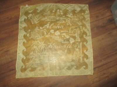 MCM Vintage SHEER YELLOW Rayon & Nylon SOUVENIR FROM HAWAIIAN ISLANDS - 1950's - Image 1 of 3