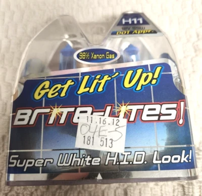 Brite-Lites BL-H11B552 Xenon Gas Blue Headlight, Pair - Image 1 of 2