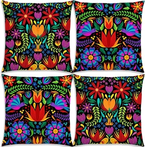 Nepnuser Mexikanisch Cinco De Mayo Überwurf Kissenbezüge 18X18 Set 4 Tage - Bild 1 von 12