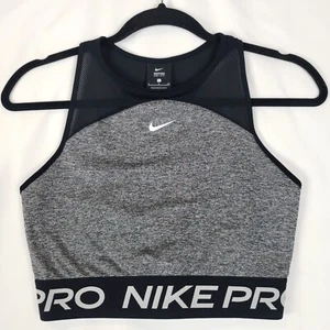 Nike Pro Drifit Tank Women Small Cropped Fitted Training Running Space Gray - Picture 1 of 10