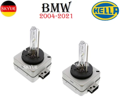 Front Left & Right Xenon Headlight Bulb Set of 2 For 04-21 BMW Vehicles HELLA - Image 1 of 3