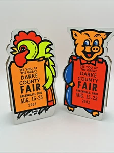 2003 The Great Darke County Fair Werbeschild zeigt Schwein Huhn Agri - Bild 1 von 7