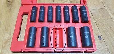 CRAFTSMAN Impact Socket Set, Metric, 1/2-Inch, 11-Piece (CMMT15887) MISSING # 22 - Image 1 of 4