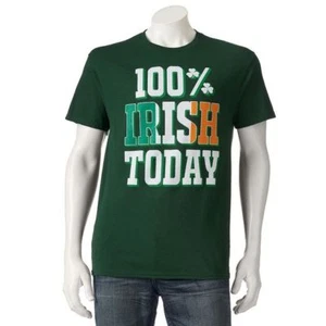 NWT! Men's "100% Irish Today" St. Patrick's Day Tee Green - M - Picture 1 of 1