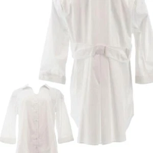 Colleen Lopez White Button Up Top Untucked Stretch Cotton Bow Back Oversize XS - Picture 1 of 11