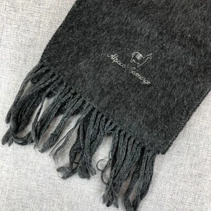 Alpaca Camargo Women's Scarf Gray Fringe Tassel Embroidered Made in Peru 72”X9” - Picture 1 of 6