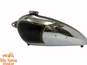 BSA B31 TANQUE DE COMBUSTIBLE DE GAS CROMADO PINTADO NEGRO CON CAVIDAD VELOCÍMETRO|Apto para - Imagen 1 de 5