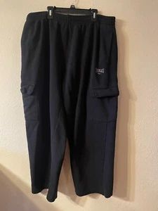 Everlast Men's Pants Xl Black Sweatpants Drawstring Wide Leg Joggers Baggy Fit - Picture 1 of 10