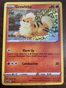 Pokémon TCG - Growlithe 4/15 McDonald’s Match Battle Confetti Holo Promo 2022 LP - Picture 1 of 2