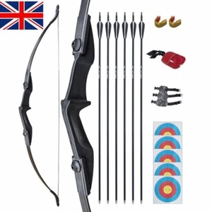 53"Takedown Recurve Bow Fiberglass Arrows Set 40lbs Archery Bow Hunting Shoot UK - Picture 1 of 3