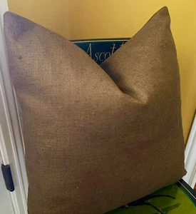 Ralph Lauren Gilded Herringbone Marcasite Italian Linen Pillow Cover Browns - Picture 1 of 8