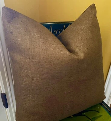 Funda de almohada Ralph Lauren dorada espiga marcasita lino italiano marrón Foto 1 de 4