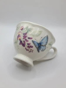 Lenox Eastern Tailed Blue Butterfly Meadow Tea Cup Floral Bee NWT Footed - Photo 1/9