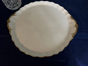 24 Karat Ivory Bone China 10" Round Cake Plate by Mikasa - Narumi -Japan - Picture 1 of 3