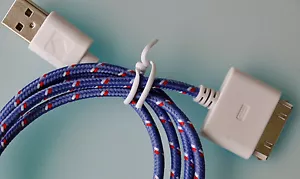 ROUND BRAIDED 10FT LONG fabric charge cable cord FOR iphone 4 4s ipod data sync - Picture 1 of 1
