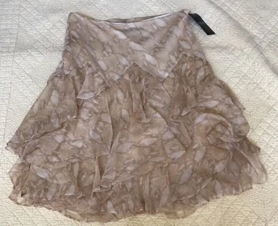 Saia feminina Lauren Ralph Lauren bronzeada com babados com estampa de animais 10 *Nova com etiquetas* - Imagem 1 de 4