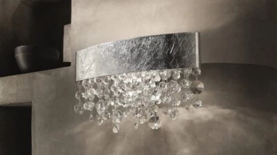 Applique da parete a led moderno foglia argento in cristallo MS-512 - Immagine 1 di 2