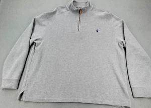 Polo Ralph Lauren 1/4 Zip Pullover Mock Neck Herren Gr. XL grau Preppy Pony - Bild 1 von 19
