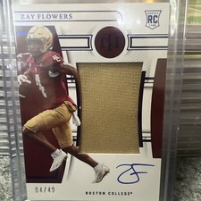 2023 National Treasures - Zay Flowers - RPA - 4/49 - Jersey match