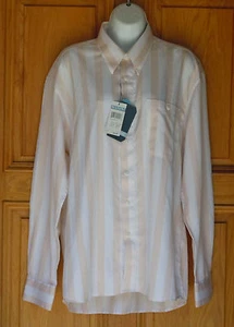 Maxini Men's Size M Peach Striped L/S Shirt NWT - Picture 1 of 2